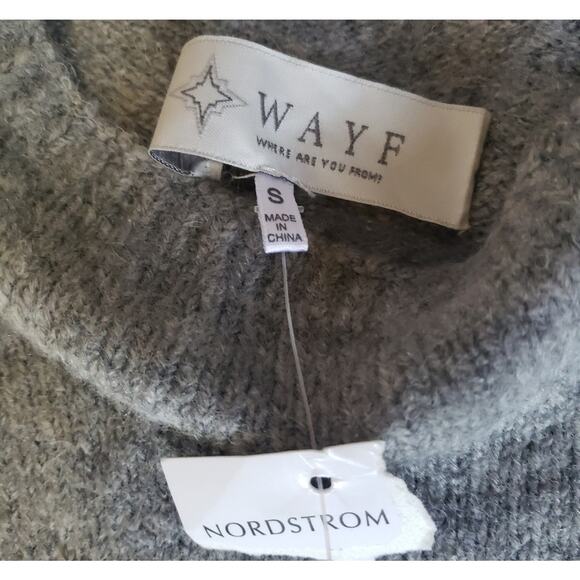 Wayf gray bow tie waist sweater New SZ Small - Picture 6 of 7